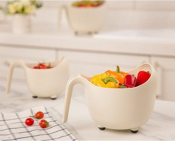 Fruits and Vegetables Wash Bowl with Drainer