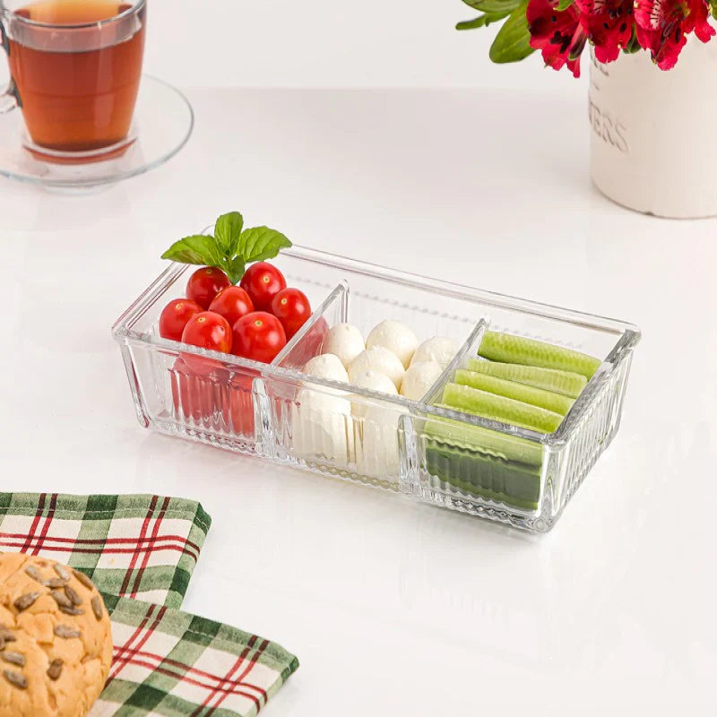 Glass Snack Tray with Lid