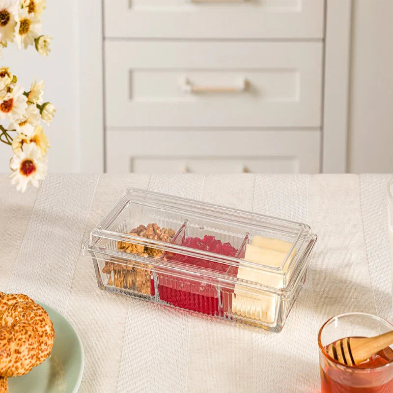 Glass Snack Tray with Lid
