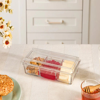 Glass Snack Tray with Lid