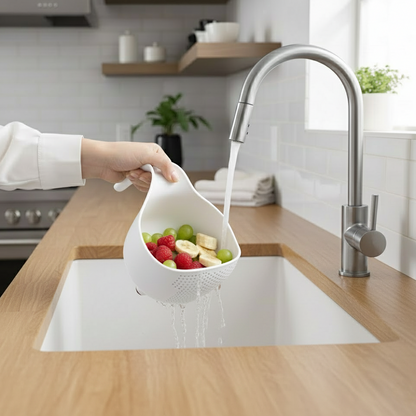 Pack of 3 Fruits and Vegetables Wash Bowl with Drainer