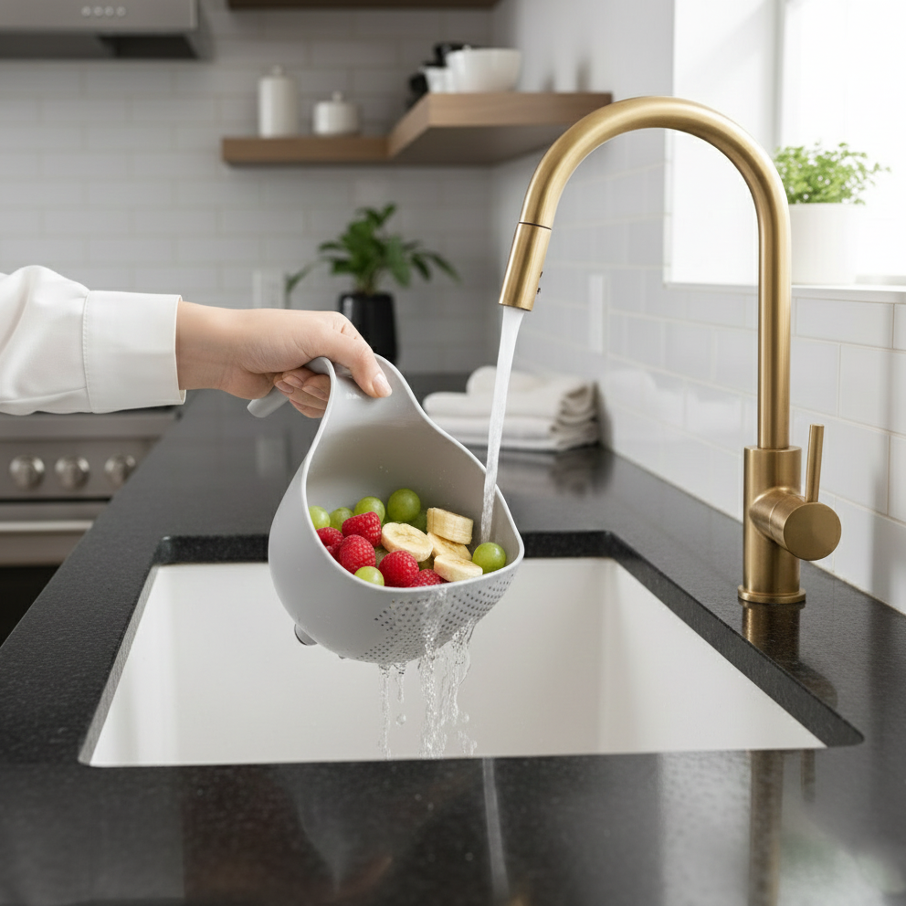 Pack of 3 Fruits and Vegetables Wash Bowl with Drainer